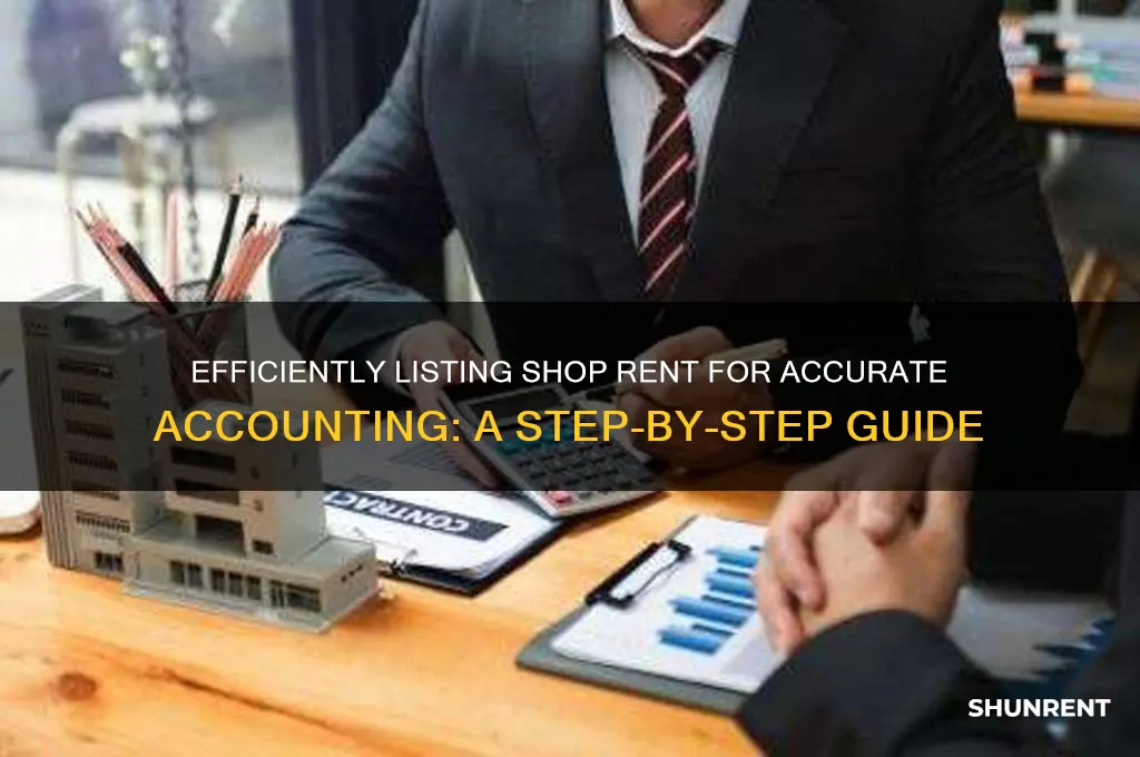 how to list shop rent for accounting