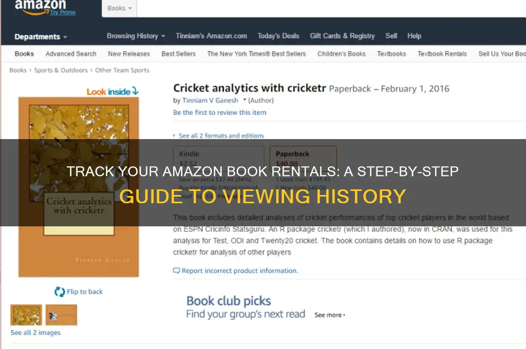 how to look up books rented and returned to amazon