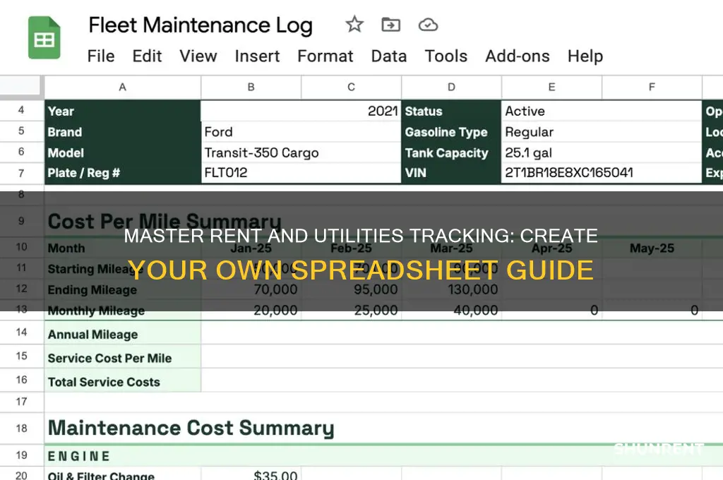 how to make a spreadsheet for rent and utilities