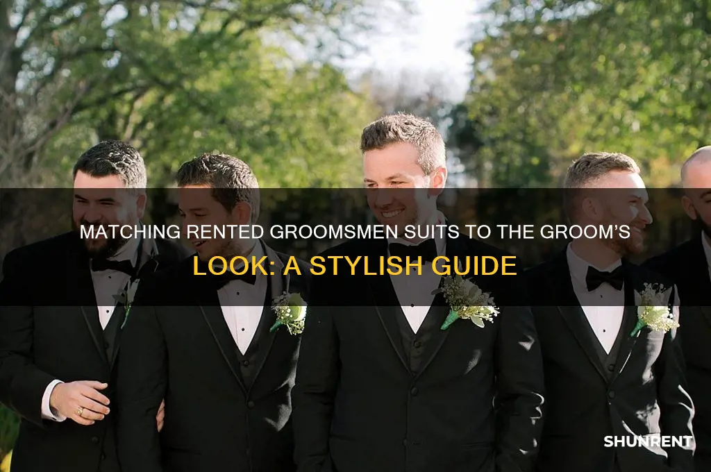how to match rented groomsmen suits to groom suit