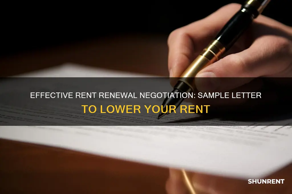 how to negotiate lower rent renewal sample letter