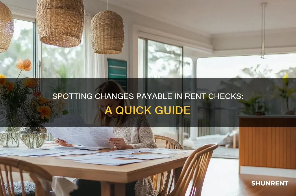 how to notice changes payable to in a rent check