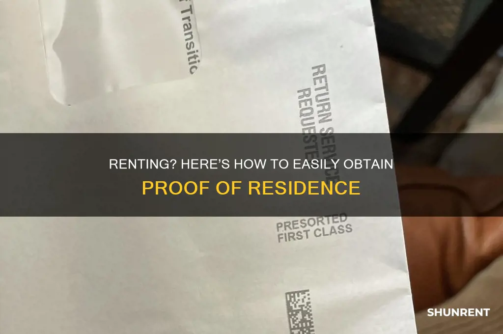 how to obtain prove of recidecnce when you rent