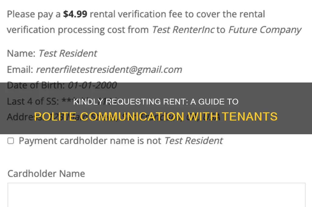 how to politely ask for rent money