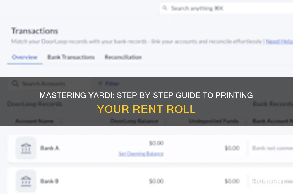 how to print a rent roll in yardi