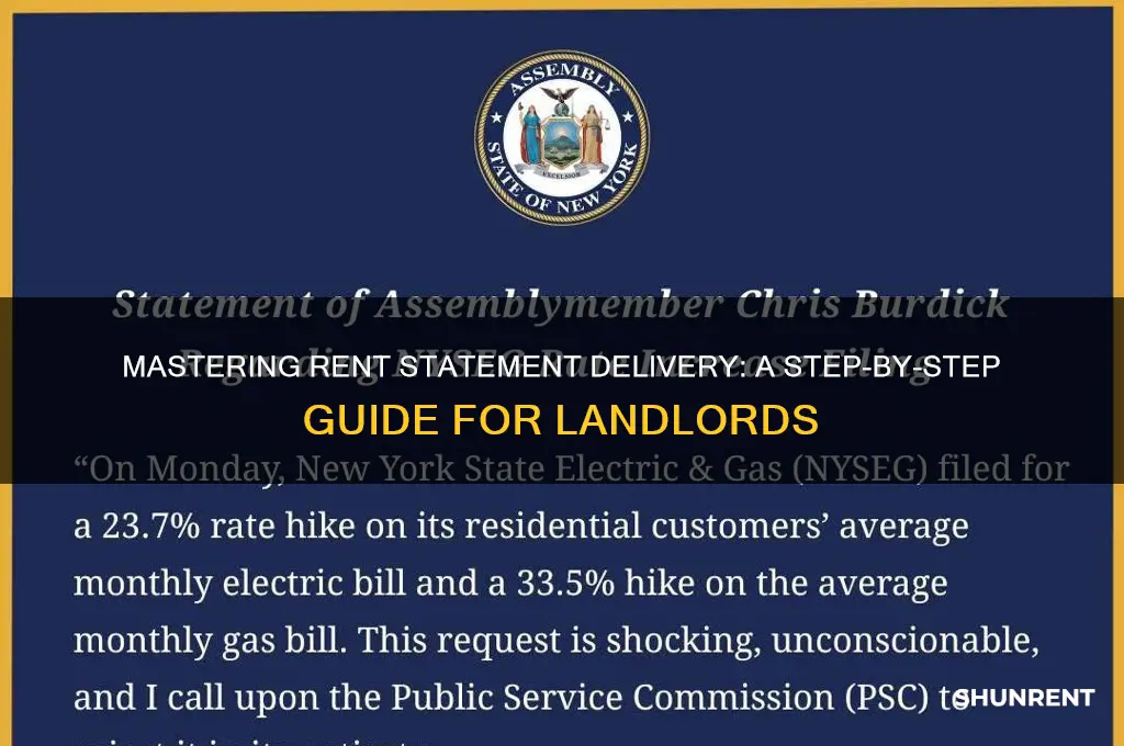 how to properly hand diliver a rent statement