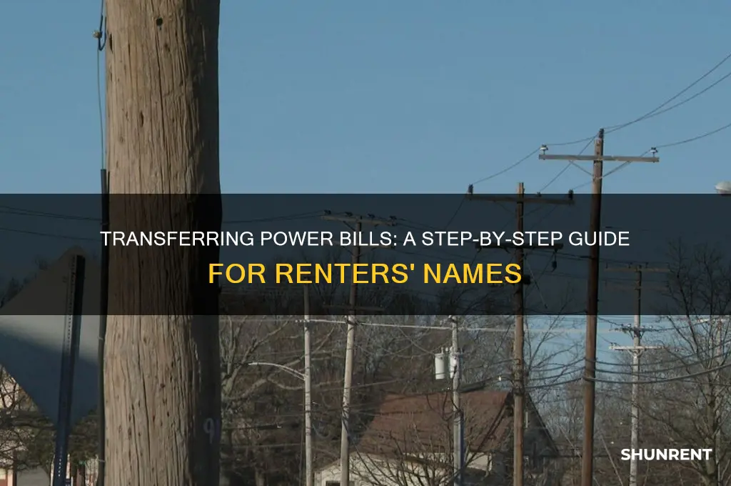 how to put a power bill in a renter