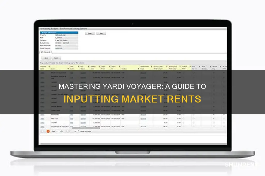 how to put market rents in yardi voyager
