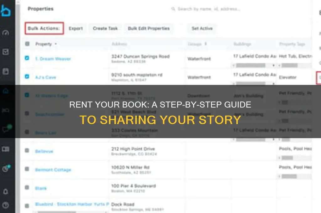 how to put my book on rent