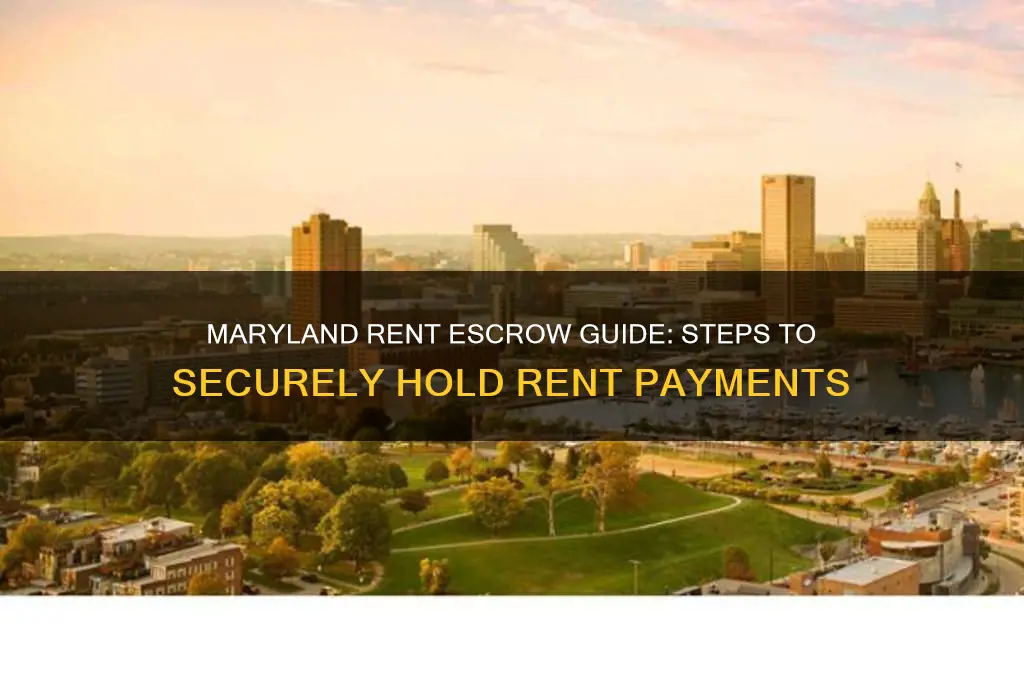 how to put rent in escrow in maryland