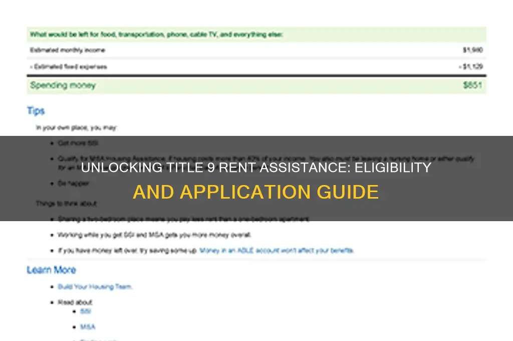 how to qualify for title 9 rent assistance