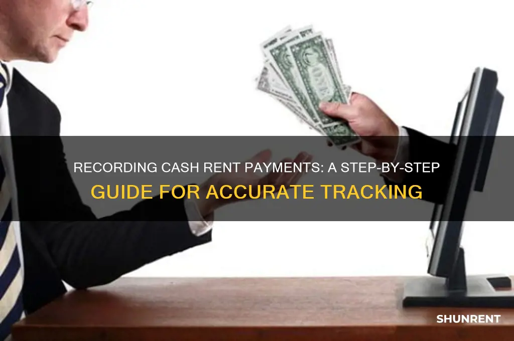 how to record cash paid for rent
