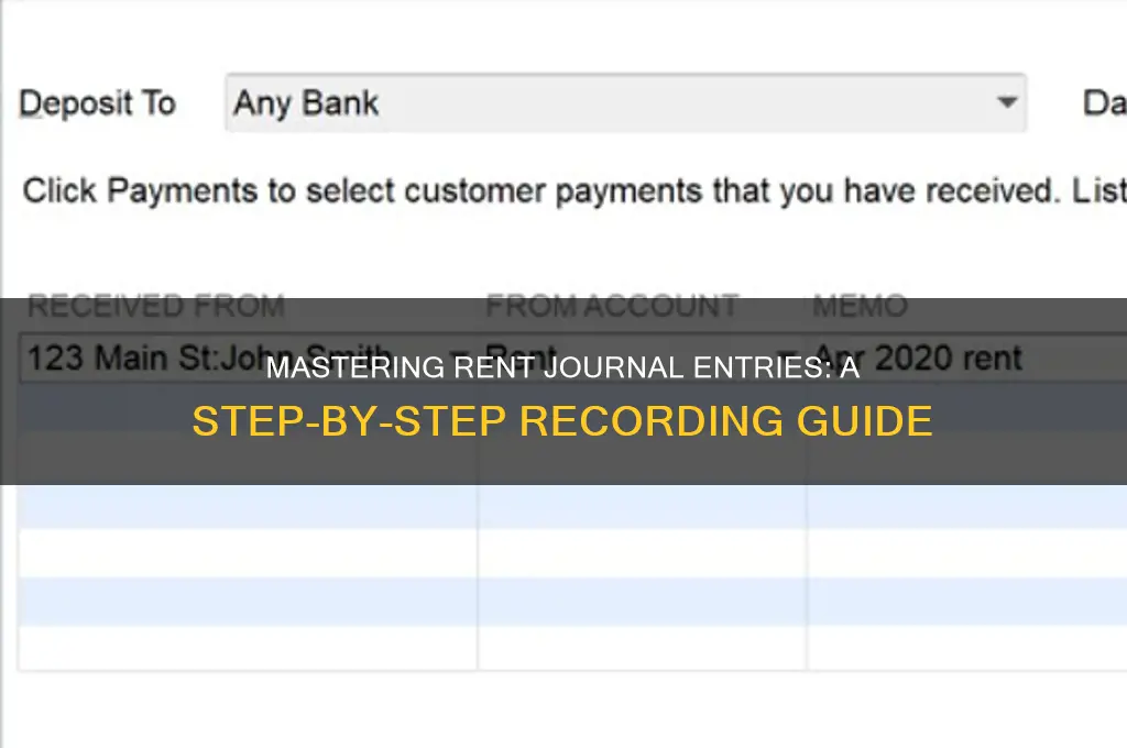 how to record journal entry for rent