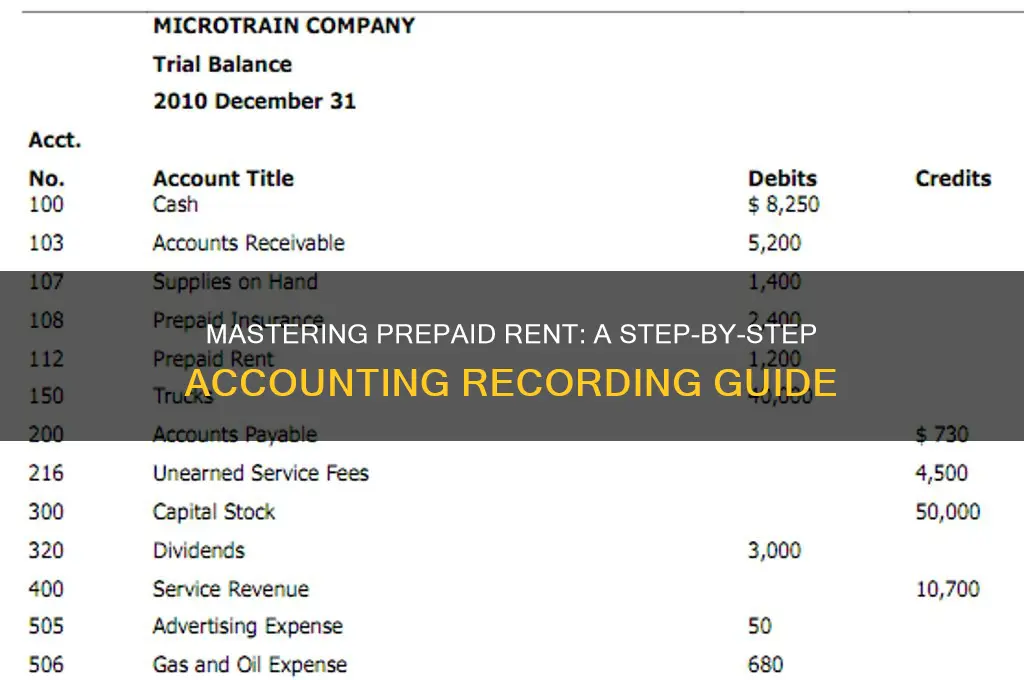 how to record prepaid rent in accounting