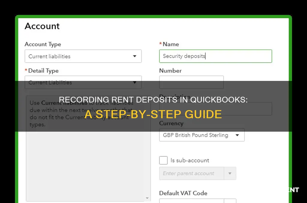 how to record rent deposit in qb