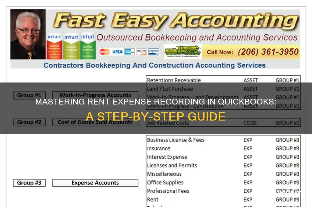 how to record rent expense in quickbooks