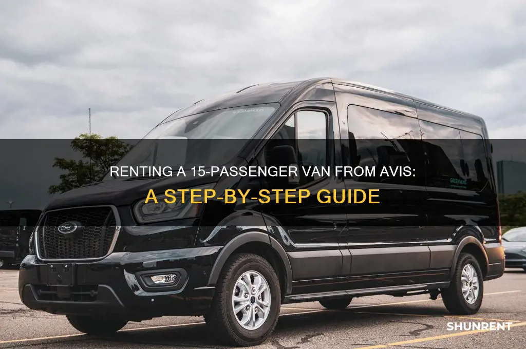 how to rent 15 passanger van from avis