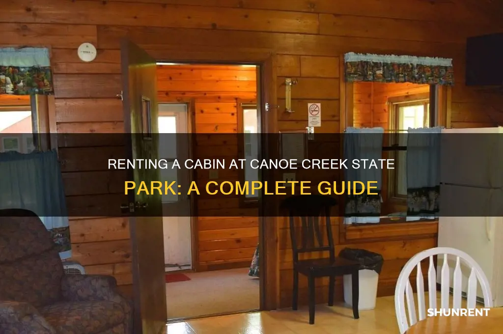 how to rent a cabin at canoe creek state park