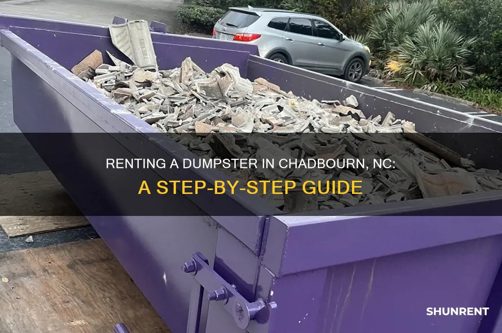 how to rent a dumpster in chadbourn nc