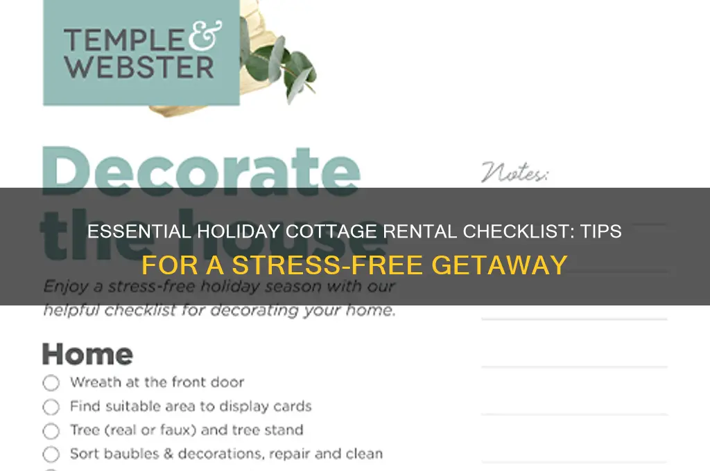 how to rent a holiday cottage checklist