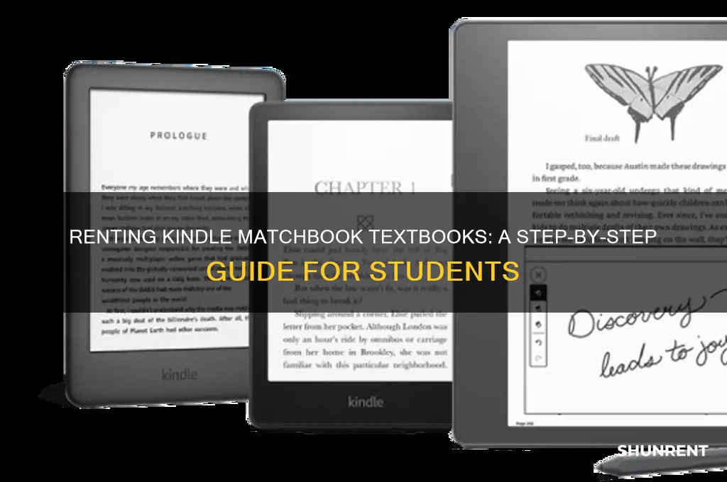 how to rent a kindel matchbook textbook