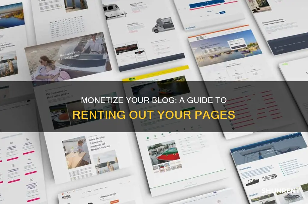 how to rent a page of your blog