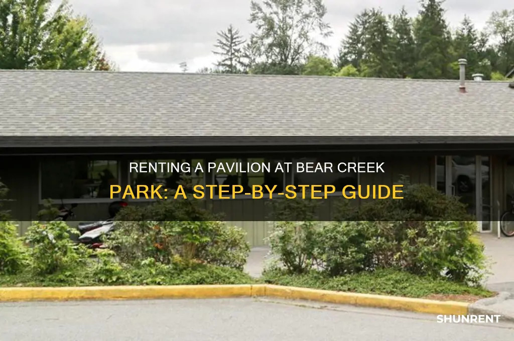 how to rent a pavilion at bear creek park