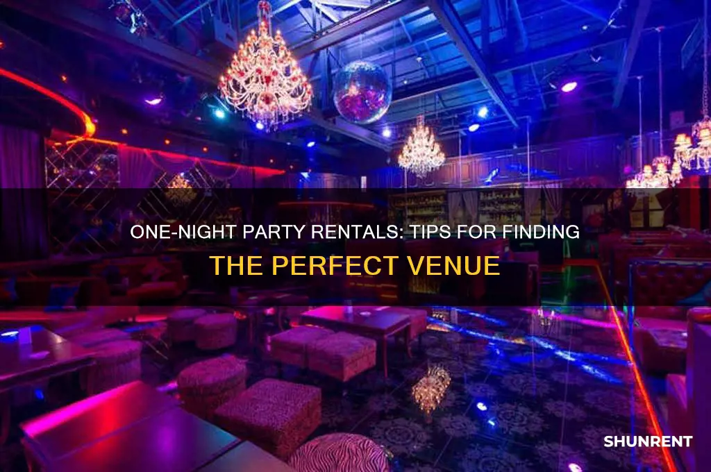 how to rent a place for one night party