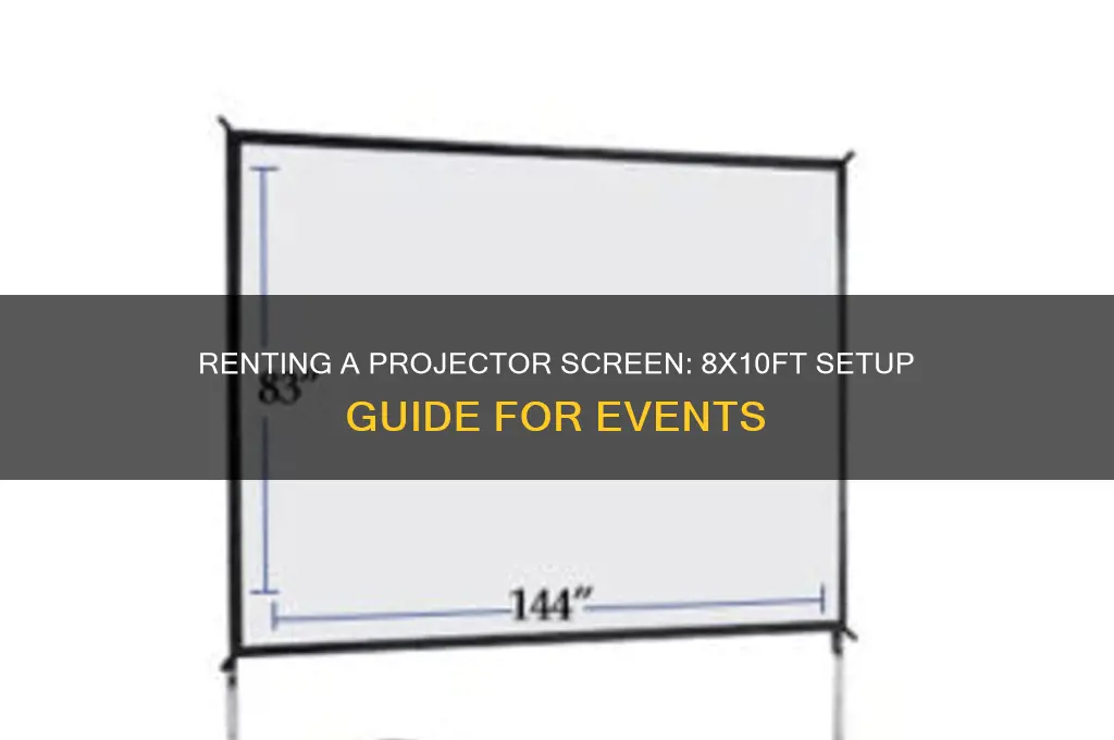 how to rent a projector screeen from 8 by 10ft