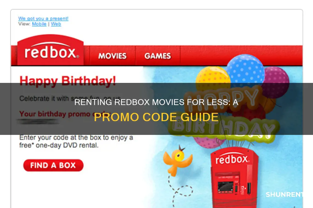 how to rent a redbox with promo code