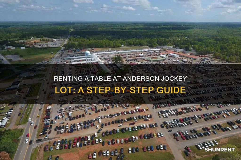 how to rent a table at anderson jockey lot