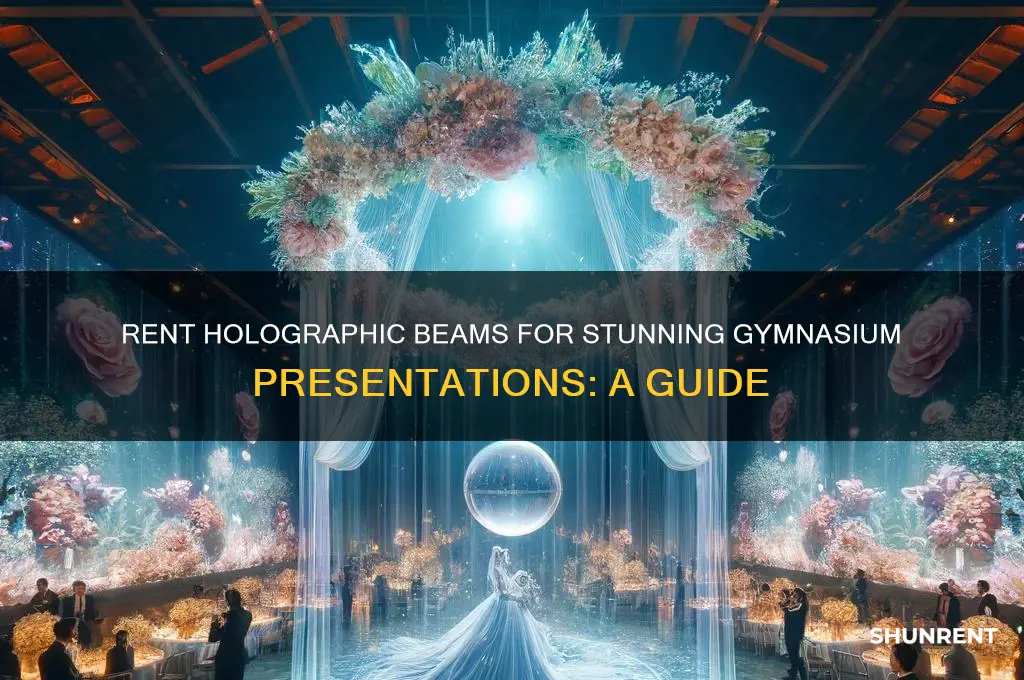 how to rent halographic beams for gymnasium presentaion