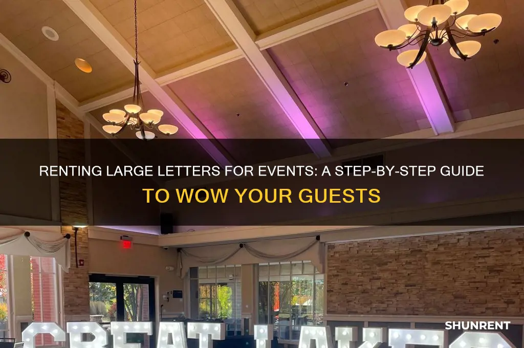 how to rent large letter for an event