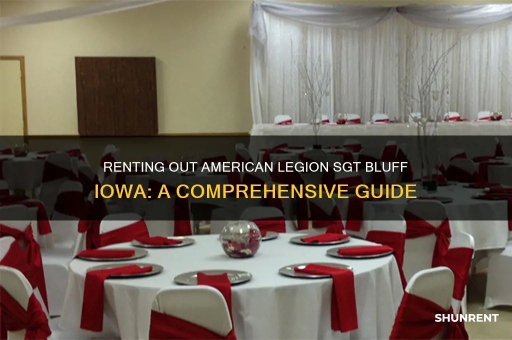 how to rent out the american legion sgt bluff iowa