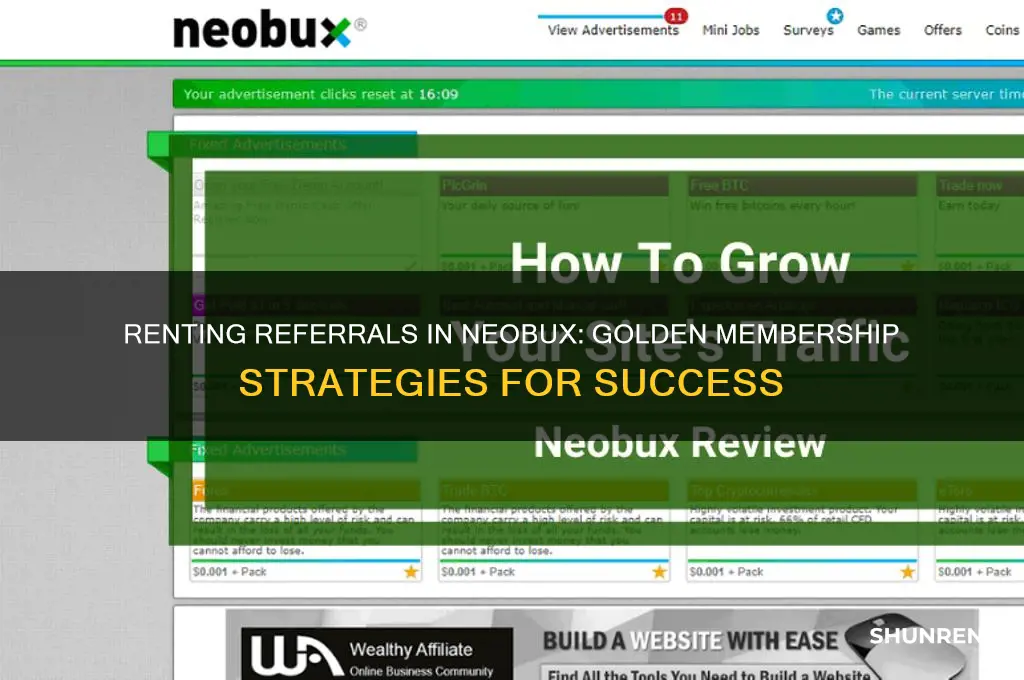 how to rent referrals in neobux golden membership