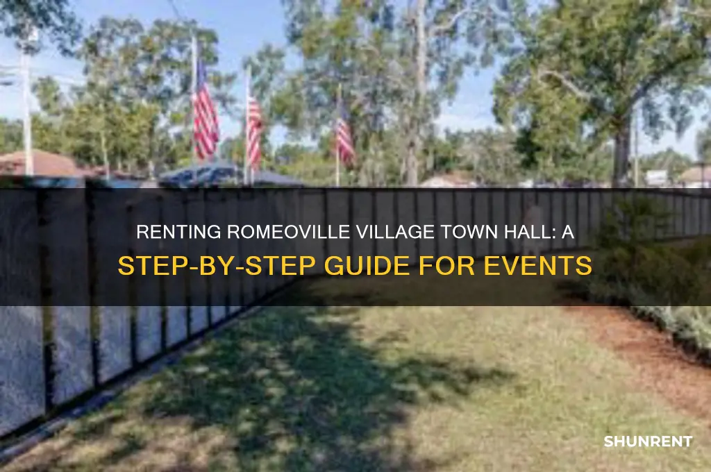 how to rent romeoville village town hall