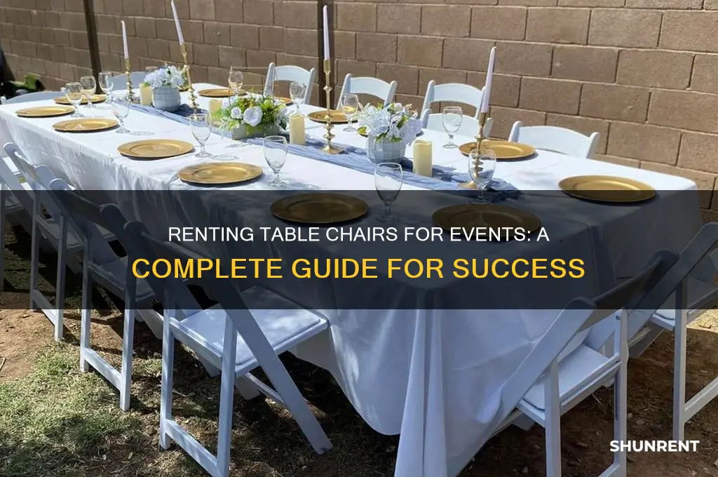 how to rent table chairs for events