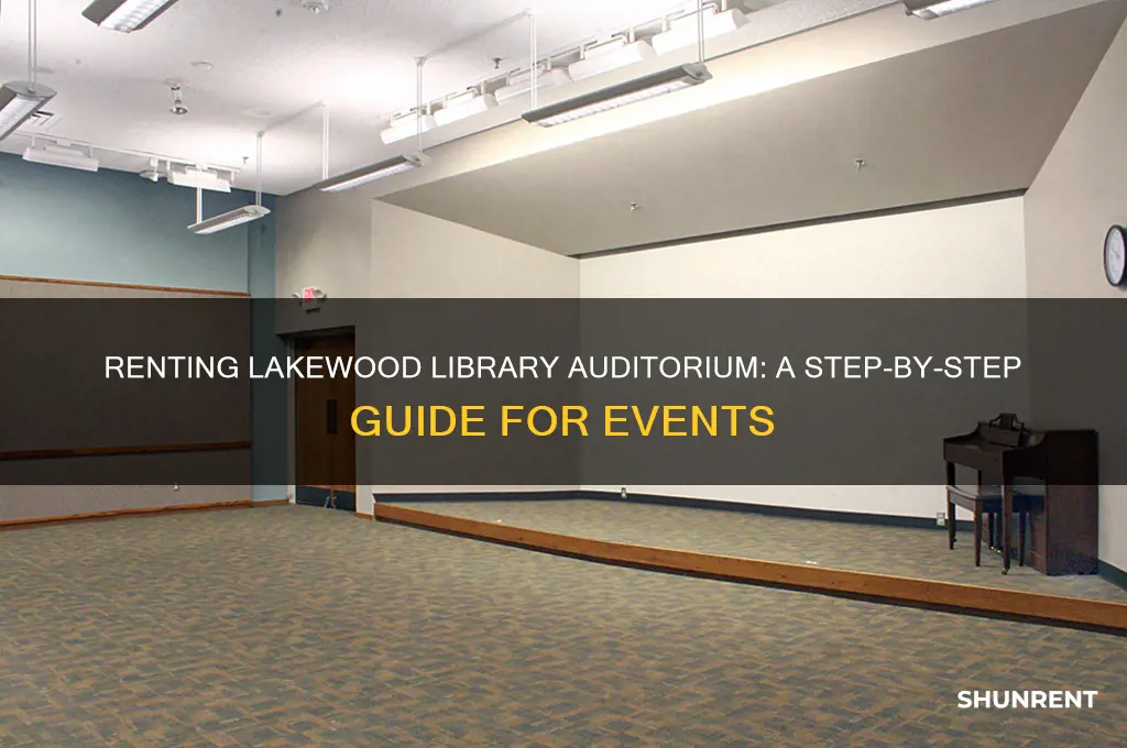 how to rent the lakewood library auditorium