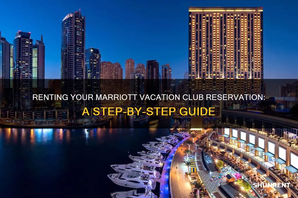how to rent your marriott vacation club reservation