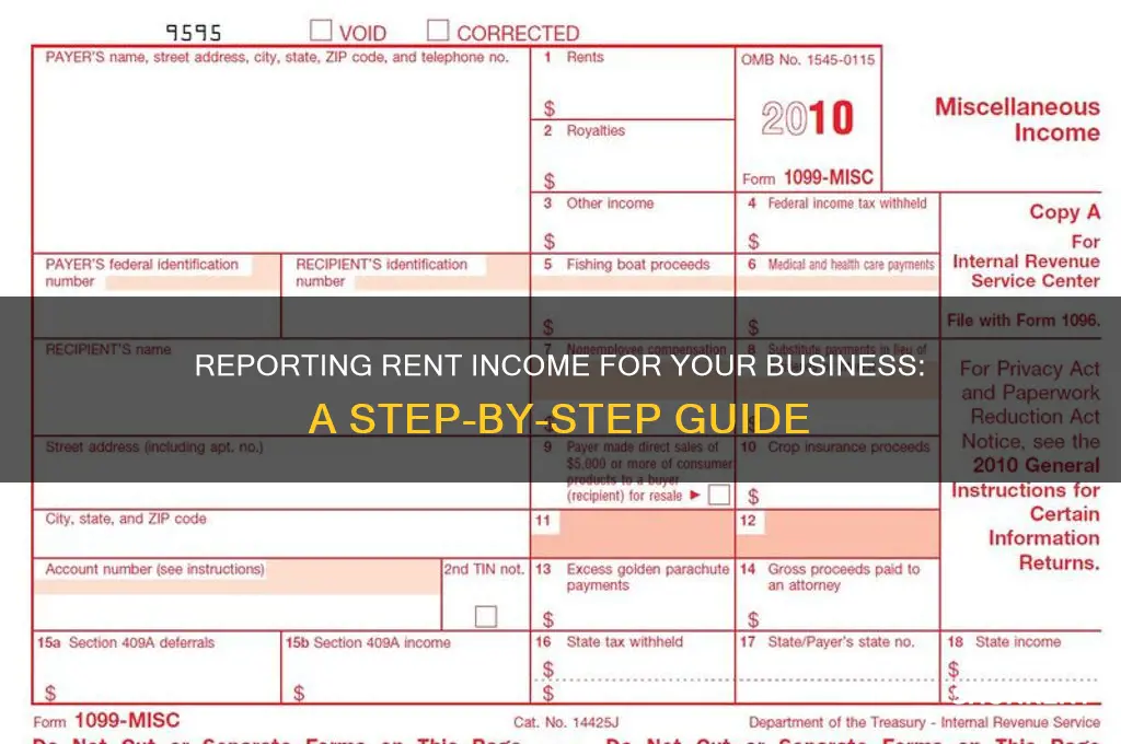 how to report rent income for business