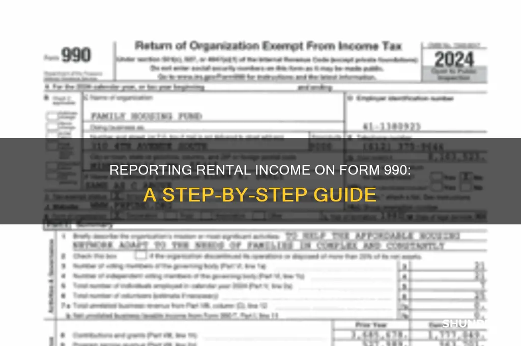how to report rents on a 990