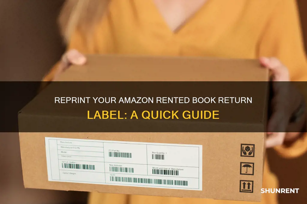 how to reprint return label of rented book on amazon
