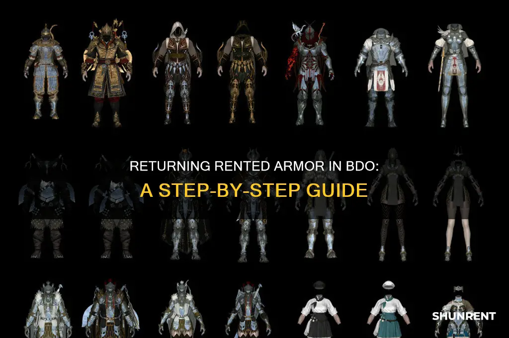 how to return a rented armor item on bdo