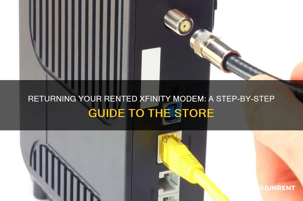 how to return rented modem to xfinity store