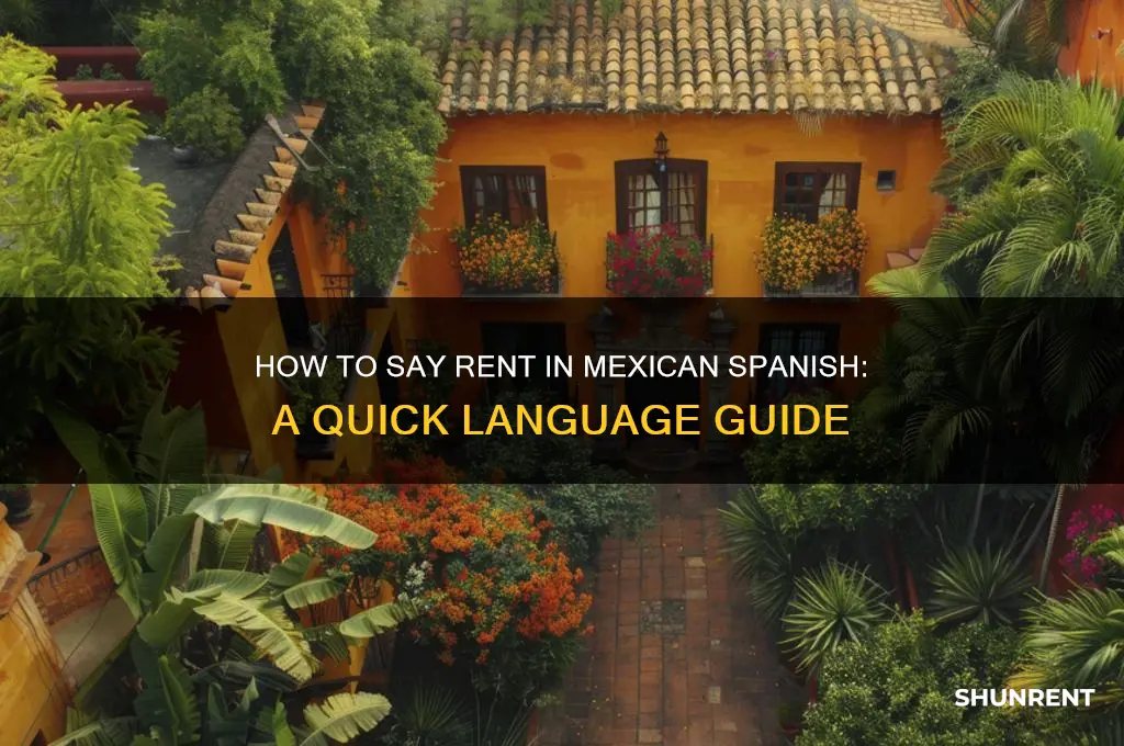 how to say rent in mexican spanish