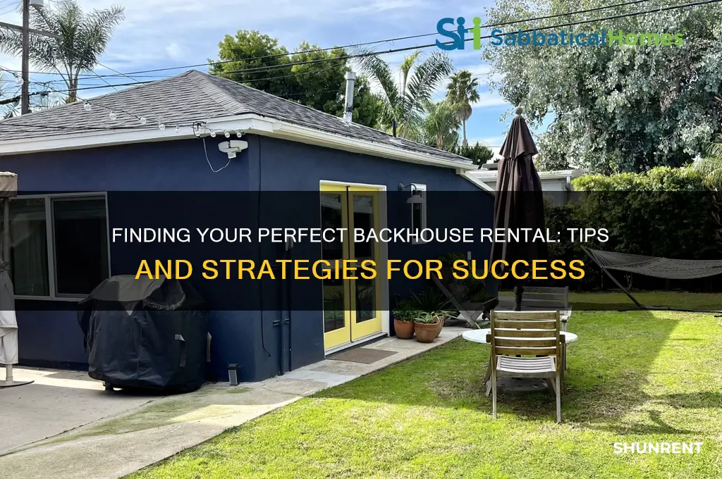 how to search for backhouses for rent