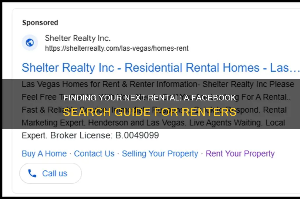 how to search for rent in fb