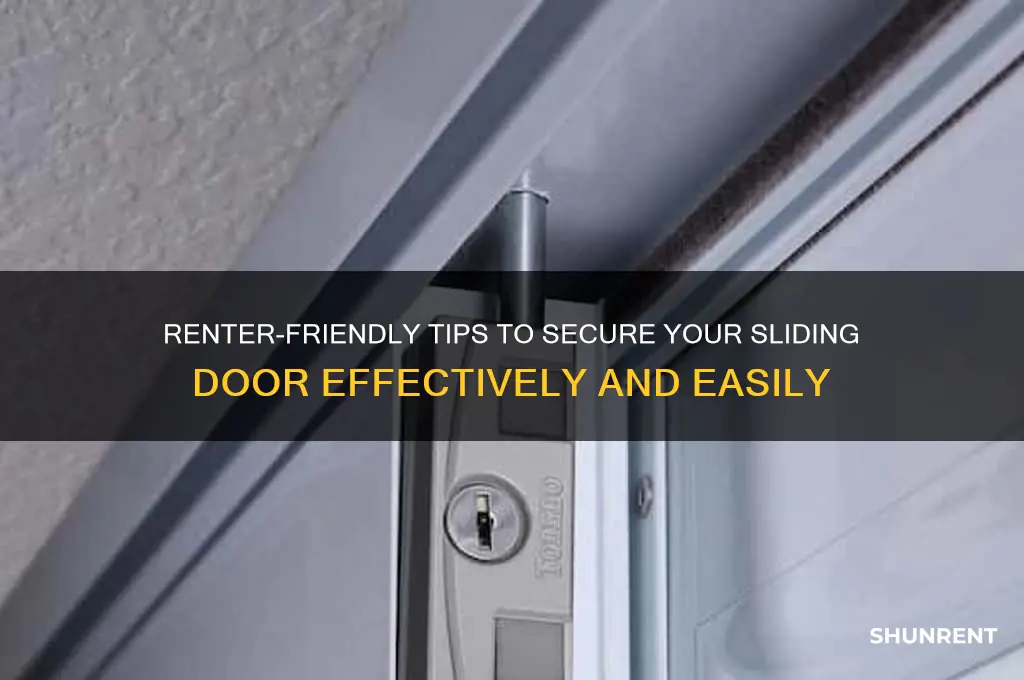 how to secure a sliding door as a renter