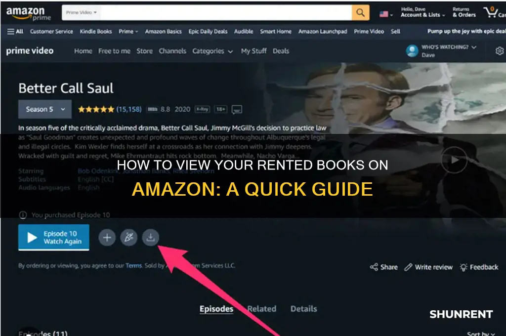 how to see rented books from amazon
