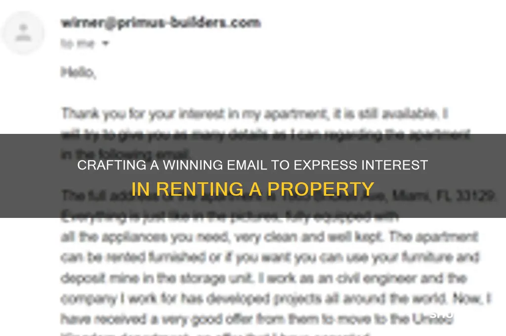 how to send email interest in rent